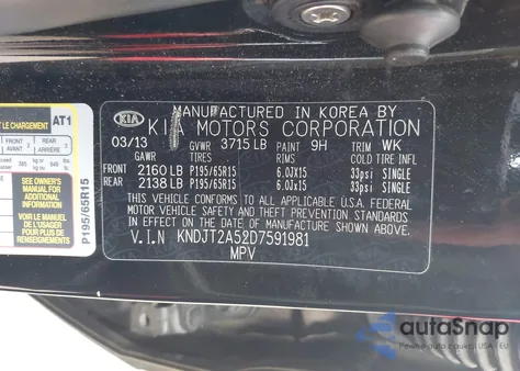 2013 Kia Soul from USA, damaged, VIN KNDJT2A52D7591981